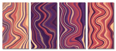 Abstract psychedelic groovy set background. Vector illustration.