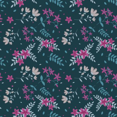 Çiçek deseni kusursuz. Vektör illüstrasyonu.