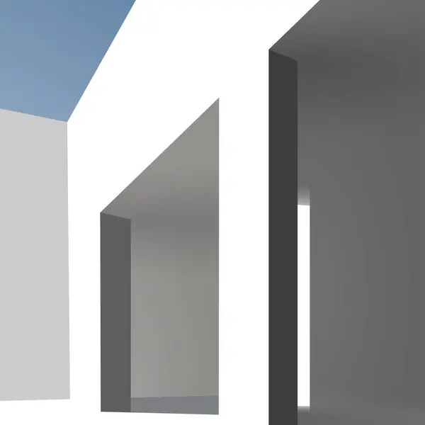 Minimalistische Weiße Gebäude Hintergrund Vektorillustration — Stockvektor