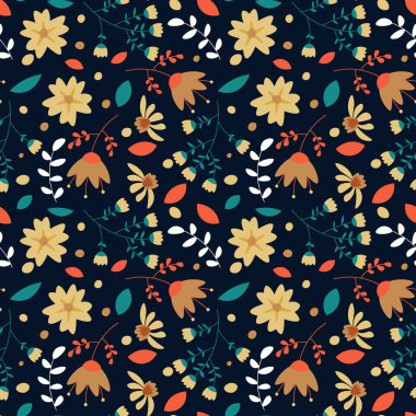 Çiçek deseni kusursuz. Vektör illüstrasyonu.