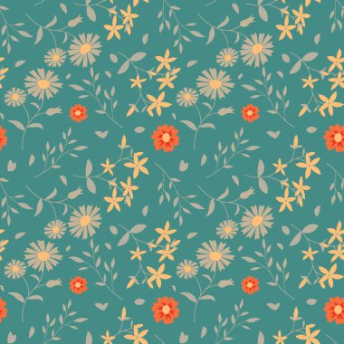 Çiçek deseni kusursuz. Vektör illüstrasyonu.