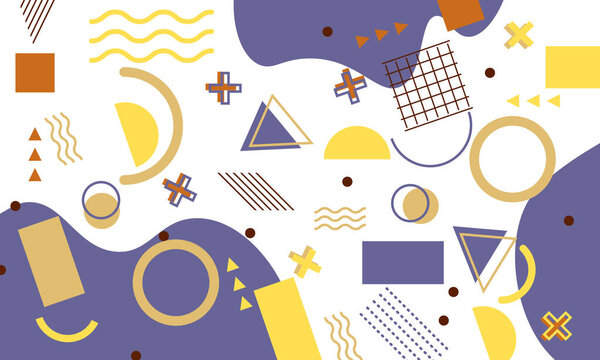 Abstract simple flat memphis style background. Vector illustration.