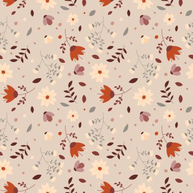 Çiçek deseni kusursuz. Vektör illüstrasyonu.