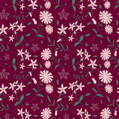 Çiçek deseni kusursuz. Vektör illüstrasyonu.