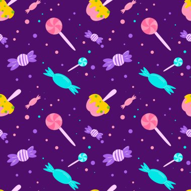 Renkli, dikişsiz şeker deseni. vektör illüstrasyonu.