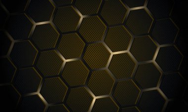 Altıgen geçmişi olan bir teknoloji. Vektör illüstrasyonu.