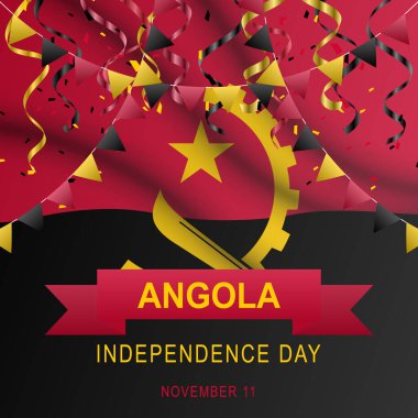 Angola Bağımsızlık Günü geçmişi. Federal Civic. Vektör illüstrasyonu.