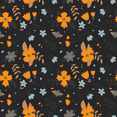 Çiçek deseni kusursuz. Vektör illüstrasyonu.