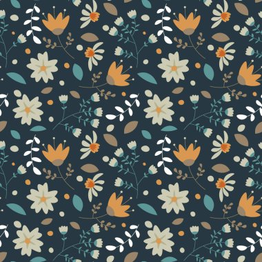 Çiçek deseni kusursuz. Vektör illüstrasyonu.