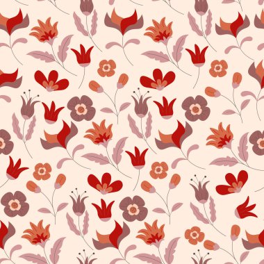 Çiçek deseni kusursuz. Vektör illüstrasyonu.