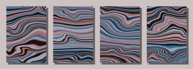 Abstract psychedelic groovy set background. Vector illustration.