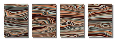 Abstract psychedelic groovy set background. Vector illustration.