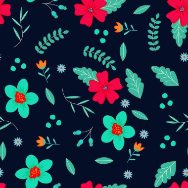 Soyut çiçek desenli arka plan. Vektör çizimi. Soyut arkaplan.