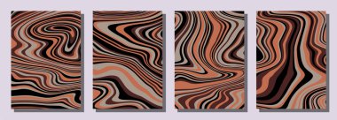 Abstract psychedelic groovy set background. Vector illustration.