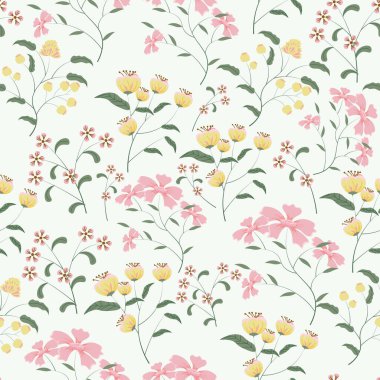 Soyut çiçek desenli arka plan. Vektör çizimi. Soyut arkaplan.