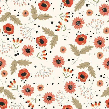 Soyut çiçek desenli arka plan. Vektör çizimi. Soyut arkaplan.