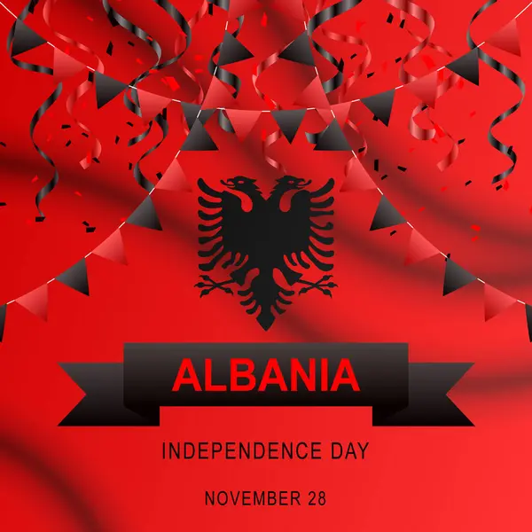 Arnavutluk Bağımsızlık Günü Geçmişi Federal Tarihsel Vektör Illüstrasyonu Stok Illüstrasyon