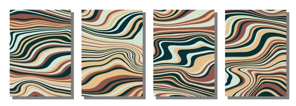 Abstract psychedelic groovy set background. Vector illustration.