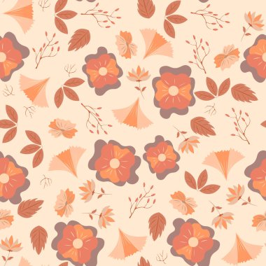 Soyut çiçek desenli arka plan. Vektör çizimi. Soyut arkaplan.