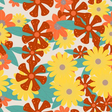 Soyut çiçek desenli arka plan. Vektör çizimi. Soyut arkaplan.