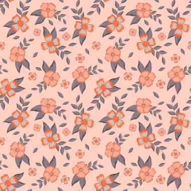 Soyut çiçek desenli arka plan. Vektör çizimi. Soyut arkaplan.