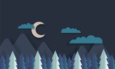 Kışla güzel bir gece. Duvar kağıdı için tasarım.