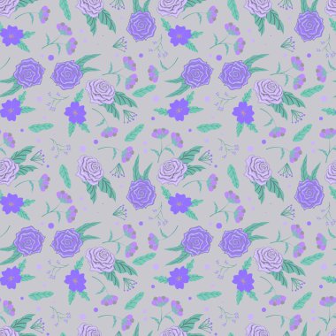 Soyut çiçek desenli arka plan. Vektör çizimi. Soyut arkaplan.