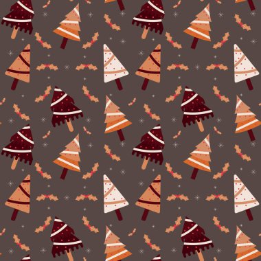 El çizimi Noel desenli tasarım geçmişi. Vektör illüstrasyonu.