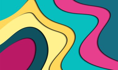 Geçmişi gölgeli renkli kağıt sanatı. Sizin için en iyi tasarım afiş.