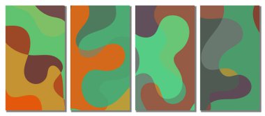 Soyut Dalgalı Set Arkaplanı. Soyut Sancak Arkaplanı. Vektör İllüstrasyonu.