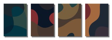 Soyut Dalgalı Set Arkaplanı. Soyut Sancak Arkaplanı. Vektör İllüstrasyonu.