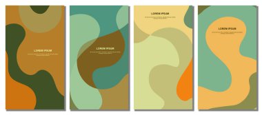 Soyut Dalgalı Set Arkaplanı. Soyut Sancak Arkaplanı. Vektör İllüstrasyonu.