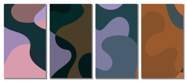 Soyut Dalgalı Set Arkaplanı. Soyut Sancak Arkaplanı. Vektör İllüstrasyonu.