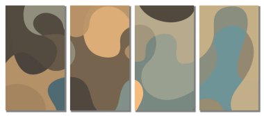 Soyut Dalgalı Set Arkaplanı. Soyut Sancak Arkaplanı. Vektör İllüstrasyonu.