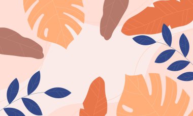 Klasik renklere sahip tropikal bir arka plan. Marka kitabınız için yeni şablon.