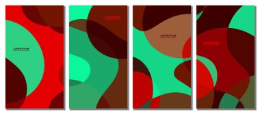 Soyut Dalgalı Set Arkaplanı. Soyut Sancak Arkaplanı. Vektör İllüstrasyonu.