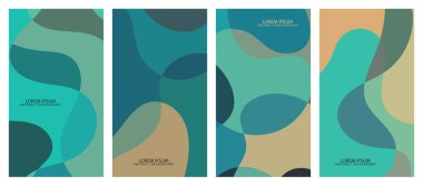 Soyut Dalgalı Set Arkaplanı. Soyut Sancak Arkaplanı. Vektör İllüstrasyonu.