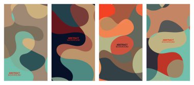 Soyut dalgalı set arka planı. Koyu renkli tasarım. Vektör illüstrasyonu.