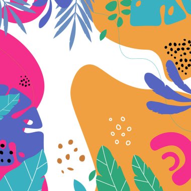 El çizimi çiçekli yaz geçmişi. Vektör illüstrasyonu.