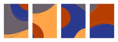 Minimalist abstract hand drawn set background. Vector illustration.