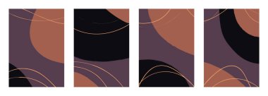 Minimalist abstract hand drawn set background. Vector illustration.