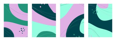 Minimalist abstract hand drawn set background. Vector illustration.