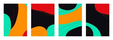 Minimalist abstract hand drawn set background. Vector illustration.