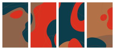 Minimalist abstract hand drawn set background. Vector illustration.