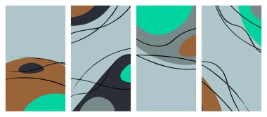 Minimalist abstract hand drawn set background. Vector illustration.
