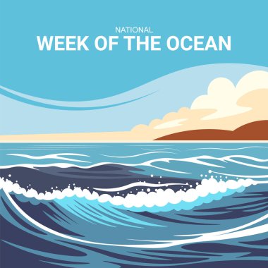 National Week of the Ocean background. Vector illustration. clipart