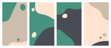 Minimalist abstract hand drawn set background. Vector illustration.