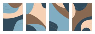 Minimalist abstract hand drawn set background. Vector illustration.