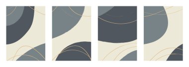 Minimalist abstract hand drawn set background. Vector illustration.