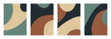 Minimalist abstract hand drawn set background. Vector illustration.